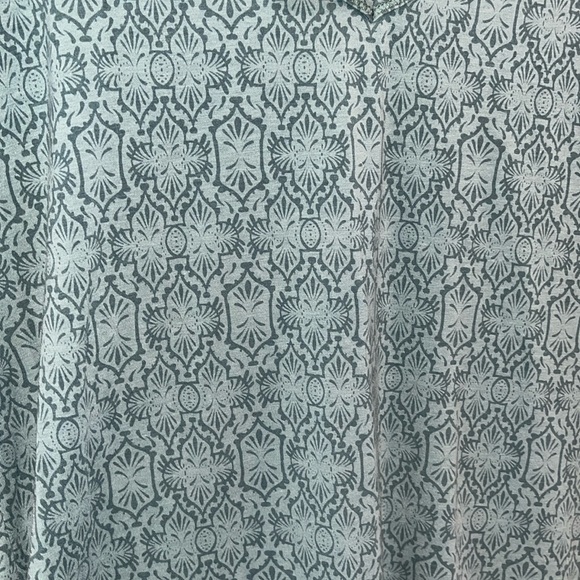 KUHL blue Oriana DRESS open back cut out short sleeve vneck geometric flared XL - Picture 12 of 13